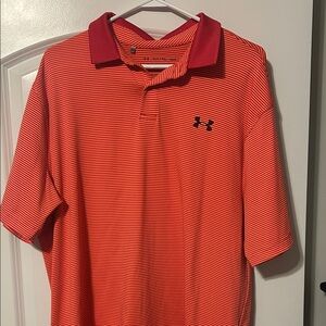 Under Armour Men's Polo Shirt in Red with Black Logo